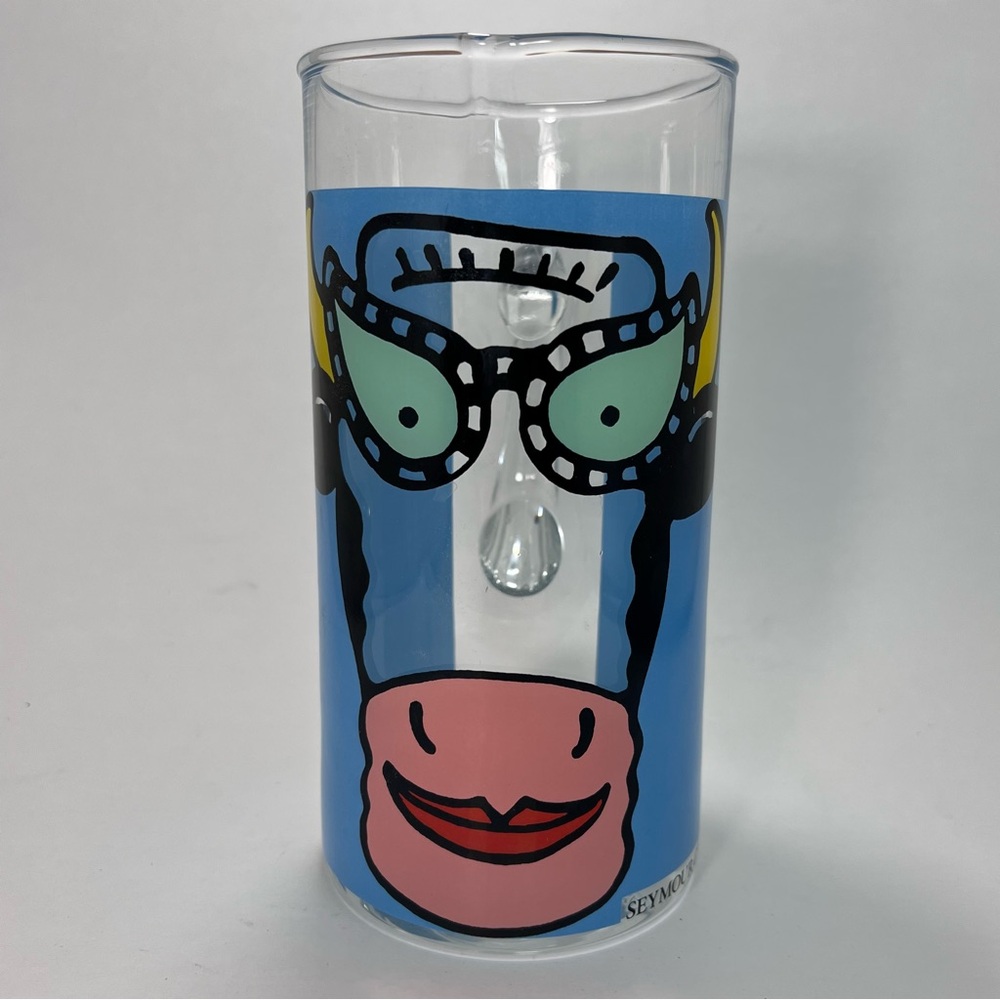 Colorful Cow Design Glass Tumbler